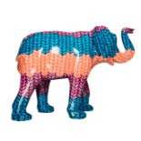 Woolyphant Elephant painted to look like it’s made of knitted wool H1600mm x L2150mm x W800mm,