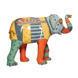 Dare to Bee Different A brightly coloured and patterned bee elephant H1600mm x L2150mm x W800mm,