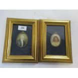 Two oval miniature portraits, of a man and a child, one monogrammed, maximum diameter 2.5ins