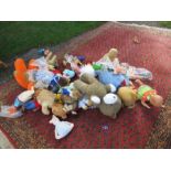 A large collection of soft toys