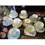 Nine cabinet cups and saucers, to include Givenchy, Royal Worcester, Lynton Porcelain etc - There