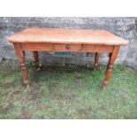 A pine kitchen table, 50ins x 30ins x height 28ins