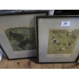 Two Vernon Stokes colour prints, of terriers, together with other prints