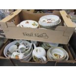 A large collection of Royal Worcester Evesham pattern items, to include dishes, plates, tureens etc
