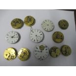 A collection of pocket watch movements