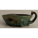 A 20th century Austrian tin glazed pottery single handled bowl, by Minka Kugler (1909 - 1992),
