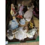 A box of Royal Worcester figures