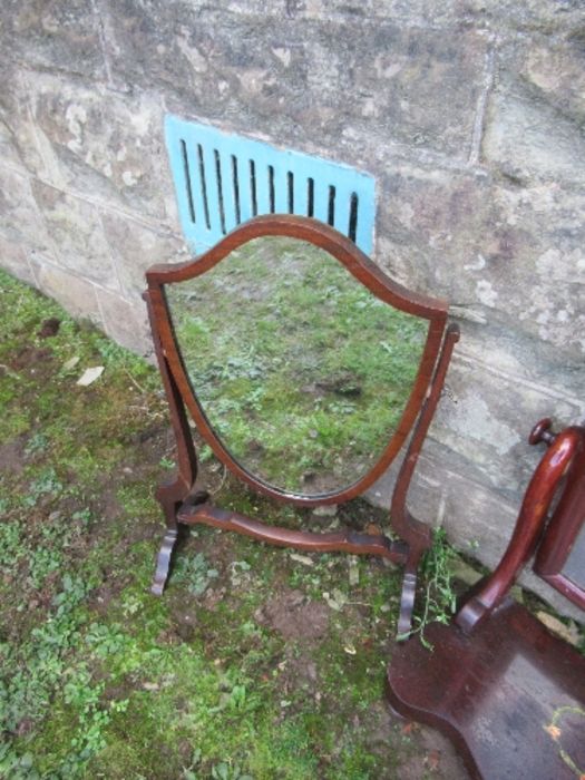 Two swing frame toilet mirrors, one with painted floral decoration - Image 3 of 3