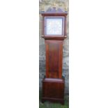 An Antique mahogany cased long case clock, the square brass dial inscribed Meyhew Woodbridge