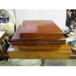 A mahogany cased set of mother of pearl handled fruit knives and forks, together with two other