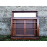 A Victorian rosewood set of shelves, with mirror above, adjustable shelves, width 43ins x depth 8ins