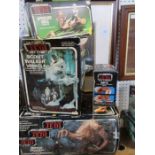 Four boxed Star Wars Return of the Jedi toys, AST-5 Armoured Sentinel Transport Vehicle, Speeder