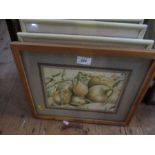 A Thomas, watercolour, onions, 6ins x 9ins, together with four flower fairy prints