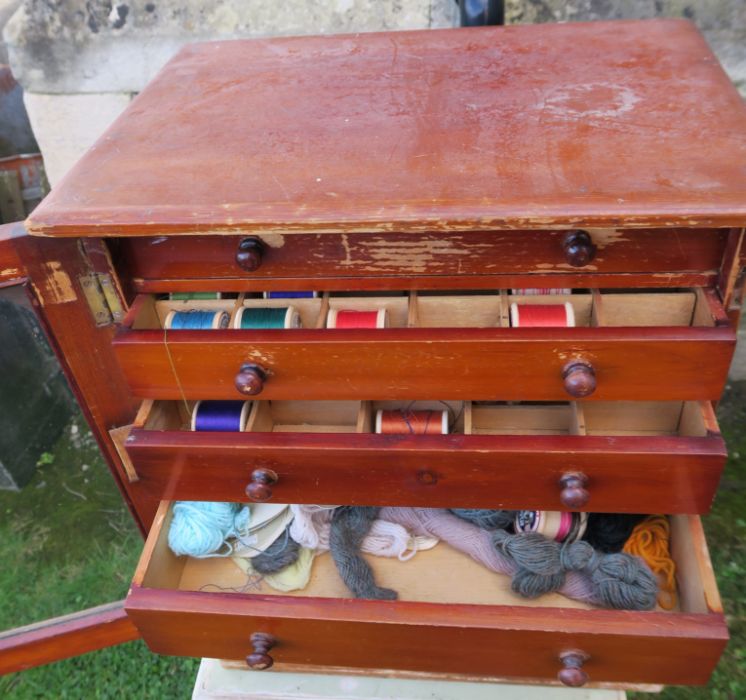 A table top set of drawers, having a glazed door, with six drawers, 15ins x 10.25ins, height 18ins - Image 3 of 3