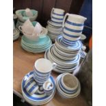 A collection of Cornish style and Poole, tea and dinner ware