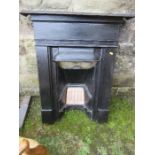 A cast iron fire place