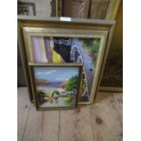 Seven Alan King oil on boards, various sizes and subjects