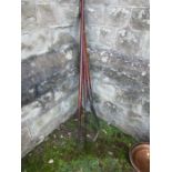 Two garden scythes, and a hook