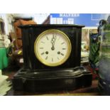A slate mantle clock, dial marked Boscheron Hr a Liege
