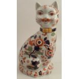 A modern imari model, of a seated cat, height 14ins