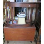 A mahogany D end dining table, comprising two D ends and central gate leg