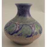 A Royal Lancastrian vase, decorated in green and blue to a mottles grey ground, impressed 2366,