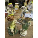 Four Royal Worcester figures by Freda Doughty, Friday's Child, Wednesday's Child, Saturday's