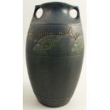 A 20th century Rookwood Art Pottery vase, decorated with a band of fish, with Roman numerals XXXI to