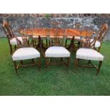 set of 8 (6+2) of shield back dining chairs, with pierced splat