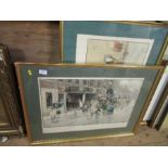 Cecil Aldin, pair of prints, The Great North Road -The Bell at Stilton, and The Dover Road - The