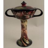 A Moorcroft Pottery covered standing cup, designed by E Bosson, dated 2003, height 9.5ins