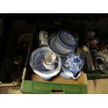 Three boxes of assorted china and glass