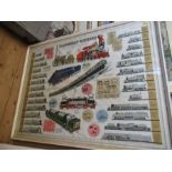 Framed Railway Guide poster, 29.5ins x 40ins