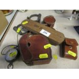 A collection of measuring instruments, some in leather cases, to include AMP meter and boxed