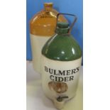 A Bulmer's Cider stoneware jar with tap, together with another stoneware flagon marked for Bristol