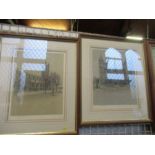 Cecil Aldin, two signed prints, cathedrals, 17ins x 13ins and 17ins x 14ins