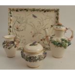 A Roya Worcester coffee set, comprising coffee pot, covered sugar bowl, jug and tray, all