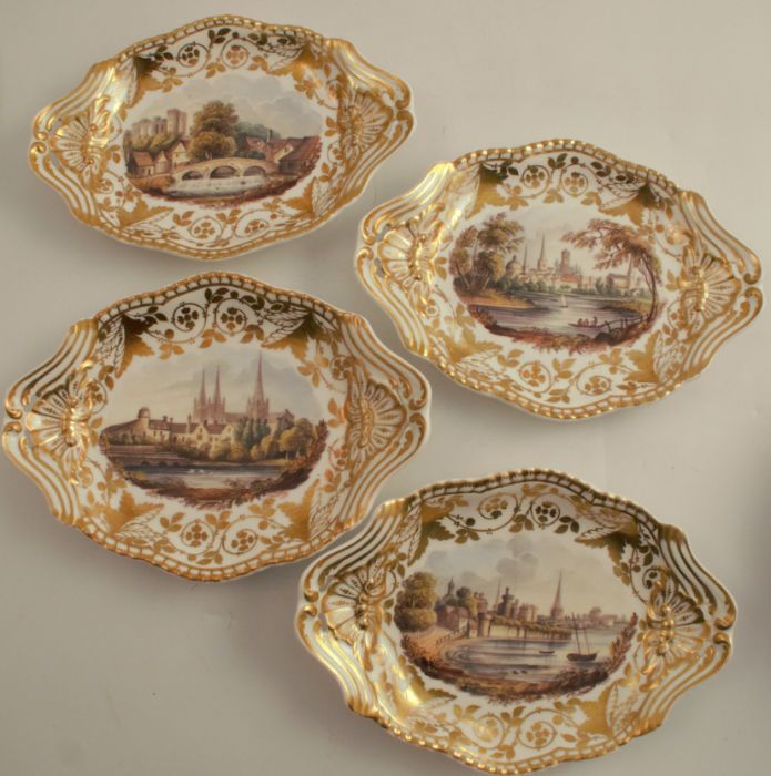 An extensive 19th century Spode service, decorated with named landscape panels to gilt borders, - Image 18 of 20