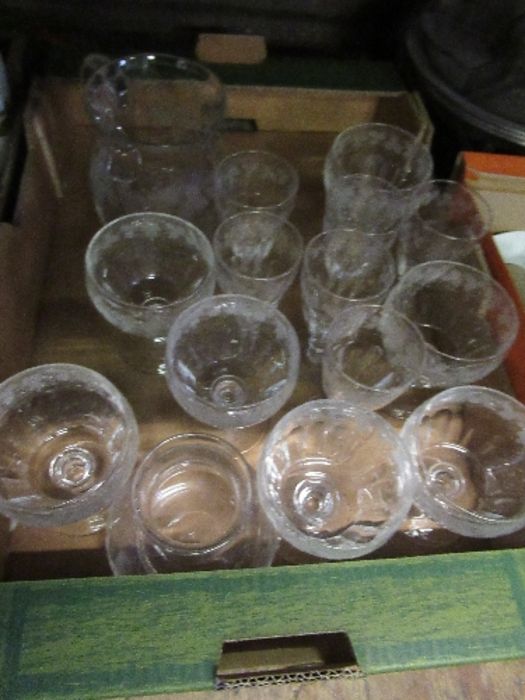 A box of assorted glass
