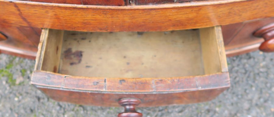 A 19th century mahogany barrel fronted corner cabinet, fitted with a pair of doors revealing shelves - Image 3 of 4