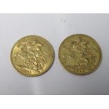Two gold sovereigns, 1911 and 1904