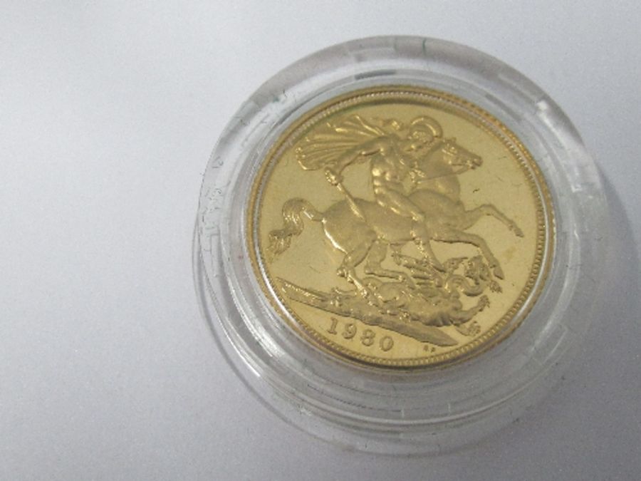 A 1980 proof sovereign, in plastic slip - Image 3 of 4