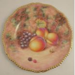 A Royal Worcester plate, decorated with hand painted fruit by Telford, diameter 10.5ins - Good