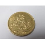 An 1877 gold sovereign