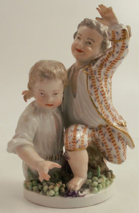 A Staffordshire figure group spill vase, of a couple by a tree, height 12ins, together with a - Image 2 of 3