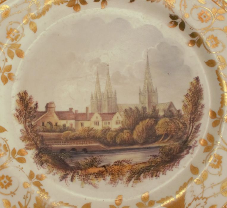 An extensive 19th century Spode service, decorated with named landscape panels to gilt borders, - Image 10 of 20