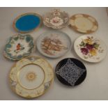 A collection of 19th century English porcelain cabinet plates, to include Worcester, some being once