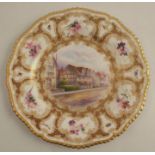 A Royal Worcester cabinet plate, decorated with Shakespeare's House Stratford by Rushton, with