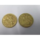 Two gold sovereigns, 1897 and 1907