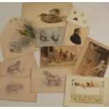 10 sketches by the Royal Worcester Porcelain artist George Johnson. George Brownell Johnson was born